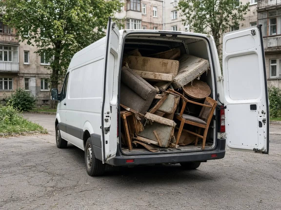 Газель под мусор — кузов со старой мебелью