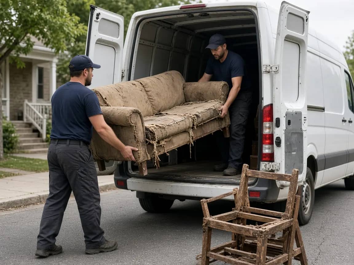 Газель под мусор — погрузка старого дивана