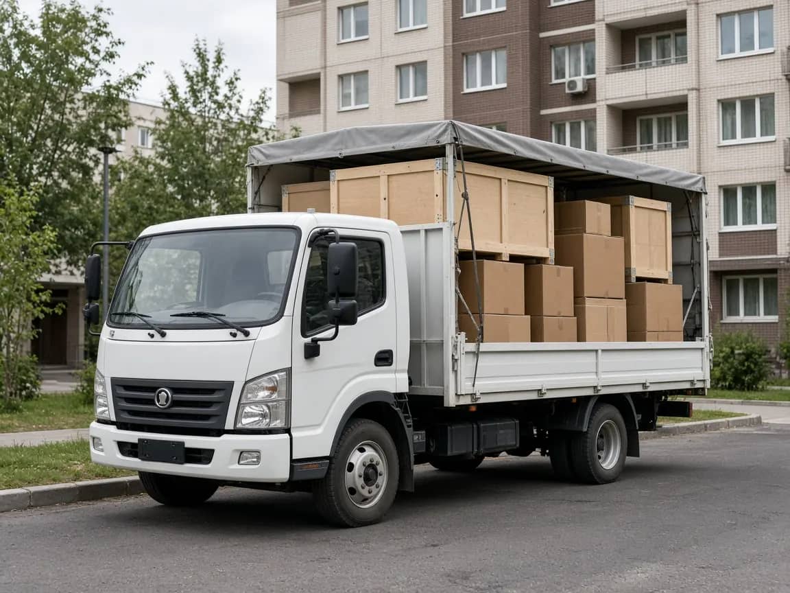 Валдай — загрузка мебели в кузов